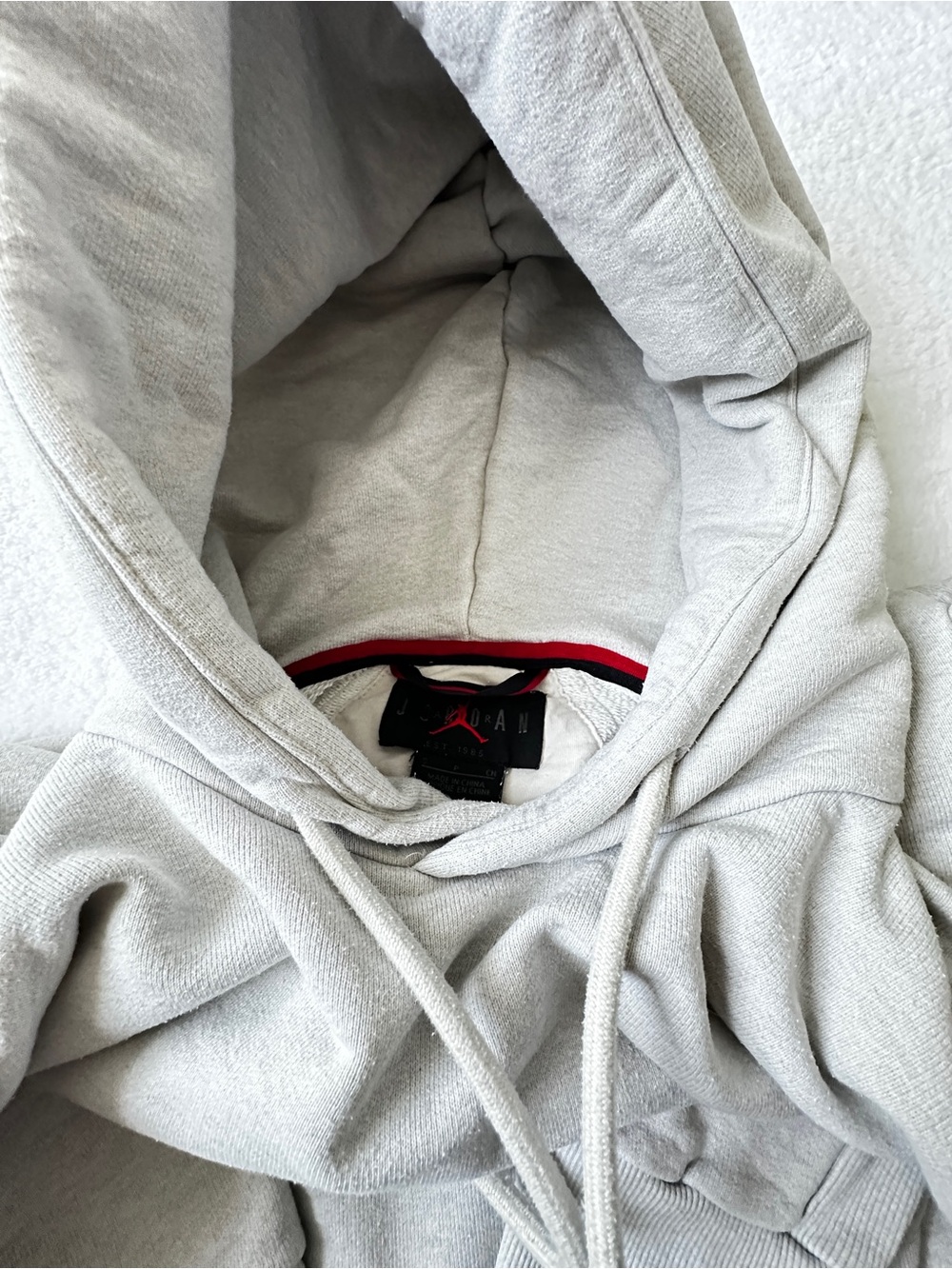 Nike Air Jordan Heavyweight Fleece Pullover Hoodie Cream Oatmeal Size Small - Picture 4 of 8